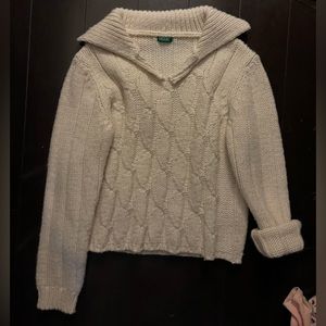 United States of Benetton Cream White Sweater